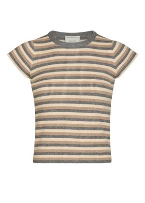 Tirra simple stripe knit bluse Grey Neo Noir 